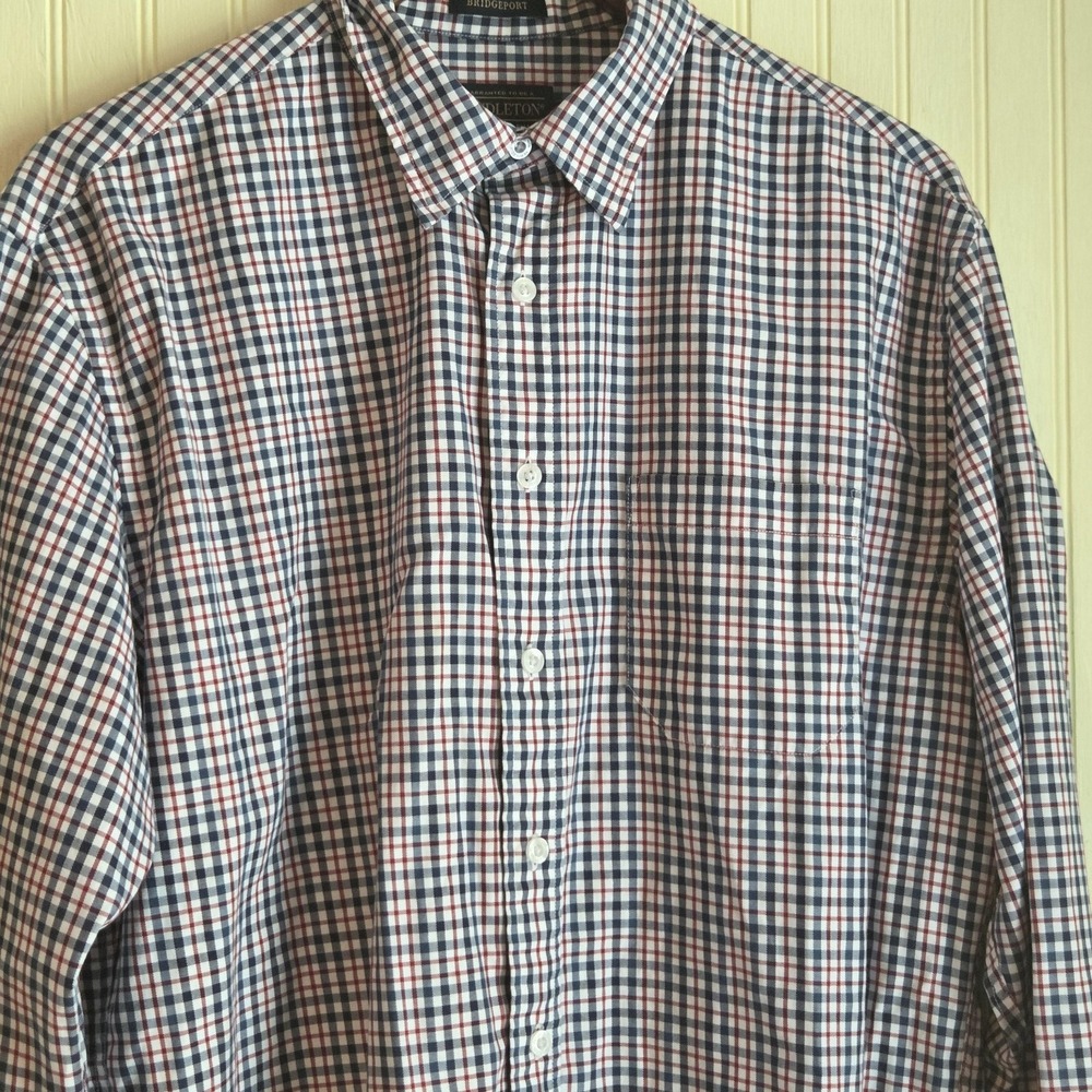 Pendleton Shirt Mens Large‎ Blue Red Check Long Sleeve Button Down Cotton Casual